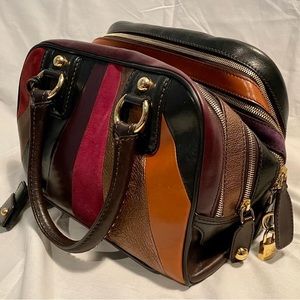 D&G Multicolour Leather & Suede Studded Lily Satchel